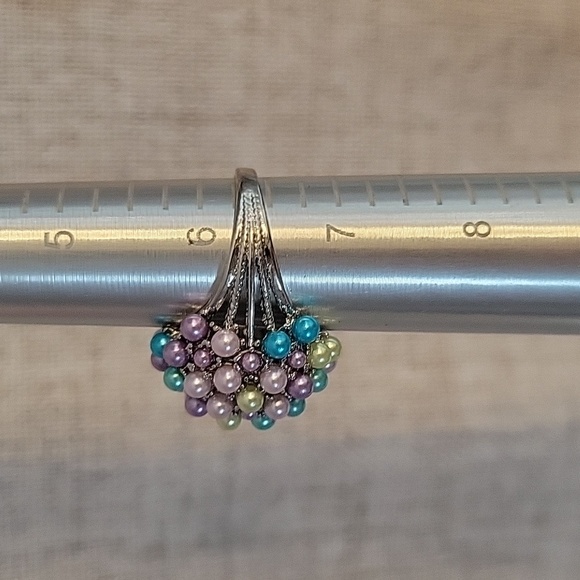 PASTEL BAUBLE BEADED STATEMENT RING - Picture 7 of 8